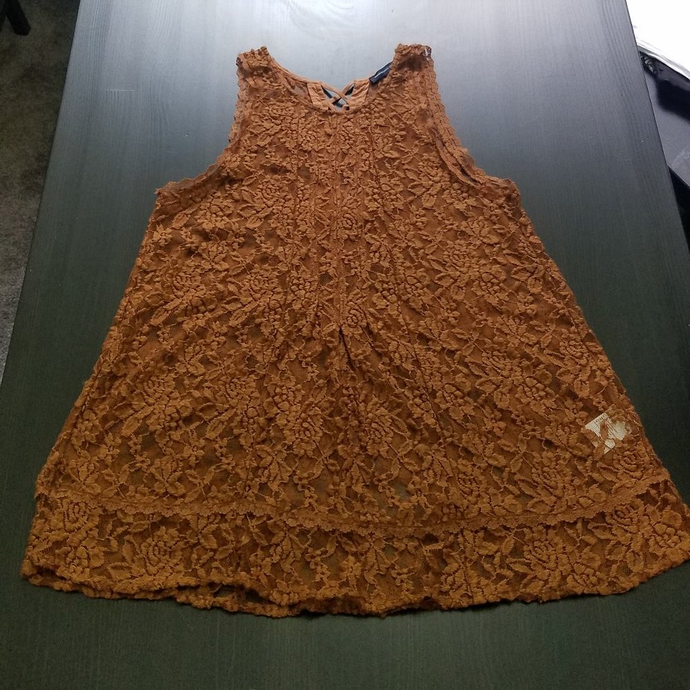 Dark Tan/ Brown American Eagle Lace Tank Top